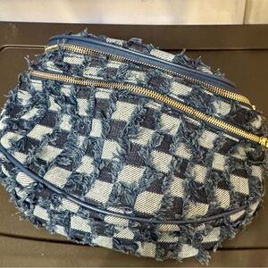 Stylish Blue Denim Checkered Bumbag as seen on Tiktok